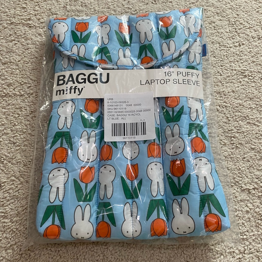 BAGGU Puffy 16" Retro Recycled Laptop Sleeve NWT - Tulip Miffy - UO Exclusive - Picture 4 of 6